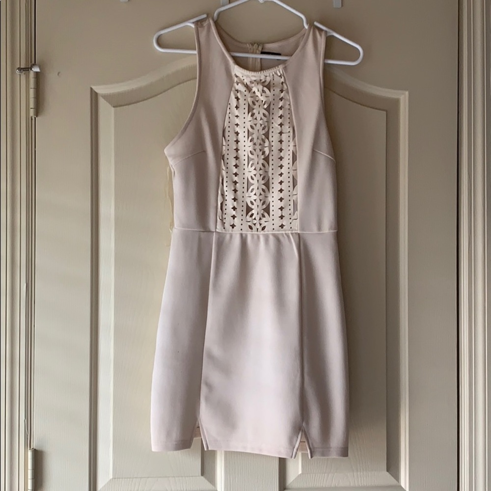 Cream fitted cocktail dress